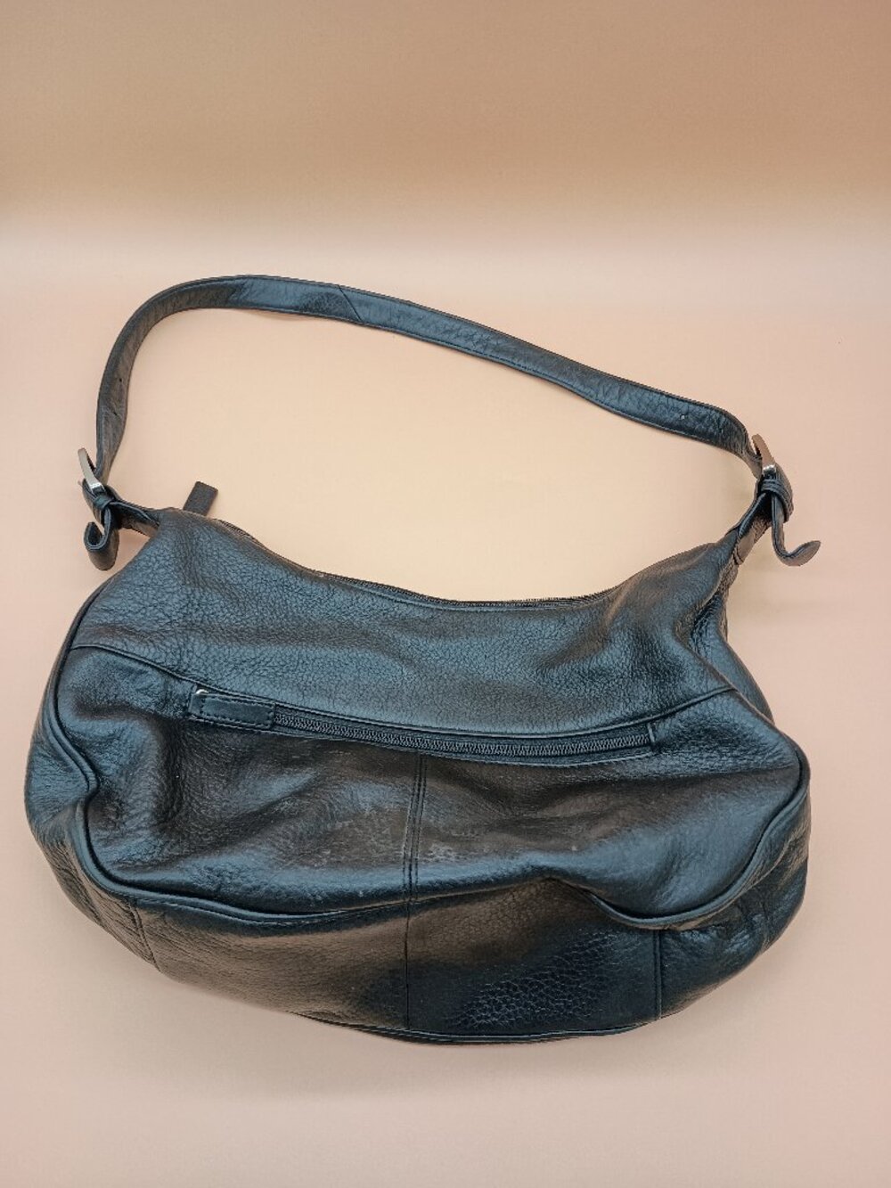 Black Leather Purse Shoulder Bag Stone Mountain Y2K Hobo Boho